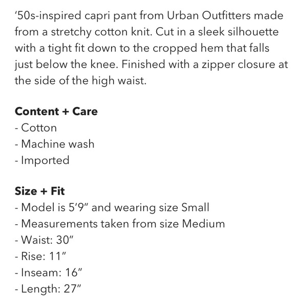 NWT UO high rise black Capri pant - Picture 4 of 4